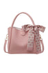 Tie Things Together Pink Faux Leather Tote