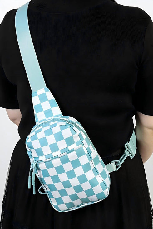 The Mini Escape Blue Checkered Sling Bag