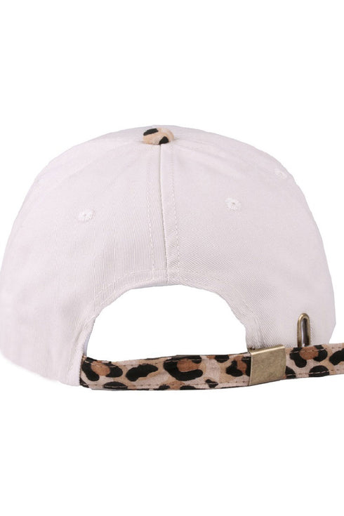Embroidered 'LA' Leopard Two-Tone Cap