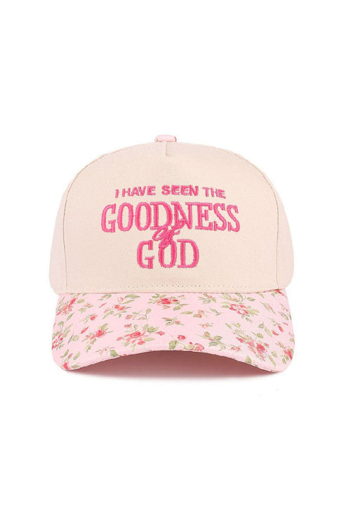 Embroidered I Have Seen The Goodness Of God Floral Two-Tone Cap
