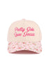 Embroidered Pretty Girls Love Jesus Floral Two-Tone Cap