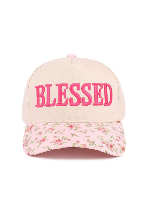 Embroidered Blessed Floral Two-Tone Cap