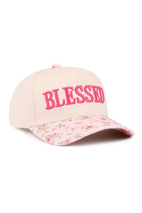 Embroidered Blessed Floral Two-Tone Cap