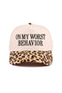 Embroidered On My Worst Behavior Leopard Two-Tone Cap