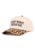 Embroidered On My Worst Behavior Leopard Two-Tone Cap