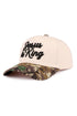 Embroidered Jesus Is King Camo Two-Tone Cap