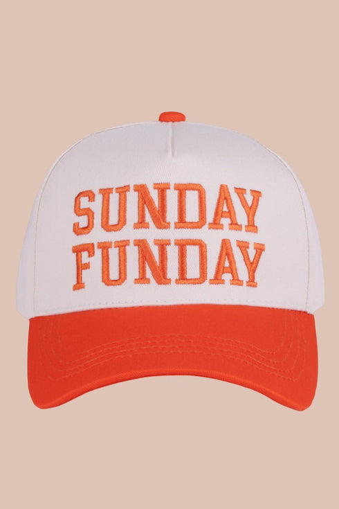 Embroidered Sunday Funday Orange Two-Tone Cap