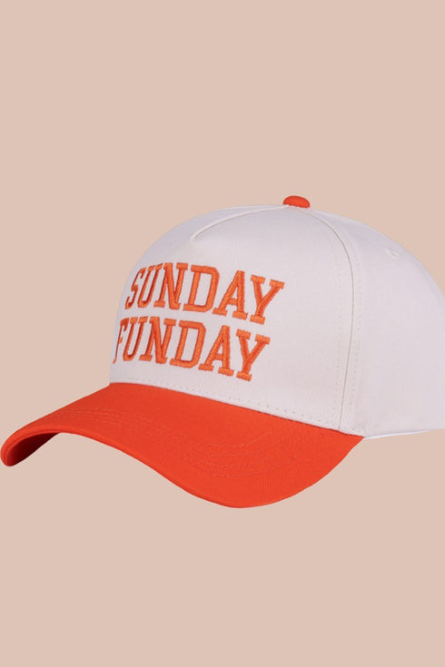 Embroidered Sunday Funday Orange Two-Tone Cap