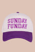 Embroidered Sunday Funday Purple Two-Tone Cap