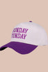 Embroidered Sunday Funday Purple Two-Tone Cap