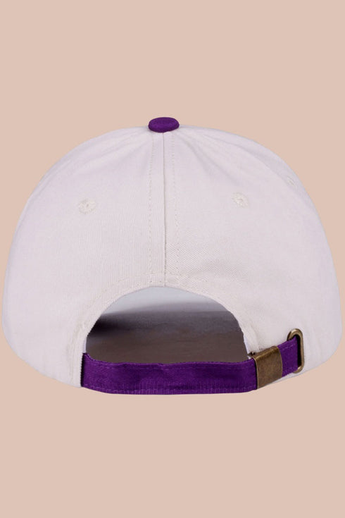 Embroidered Sunday Funday Purple Two-Tone Cap