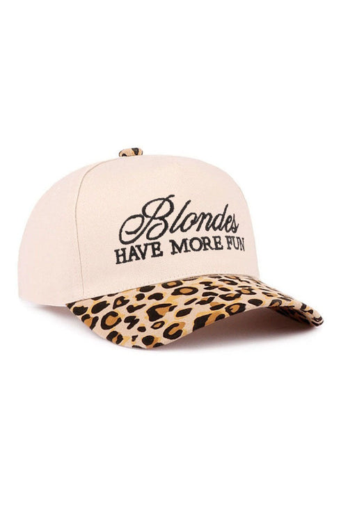 Embroidered Blondes Have More Fun Leopard Two-Tone Cap