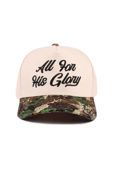 Embroidered All For His Glory Camo Two-Tone Cap