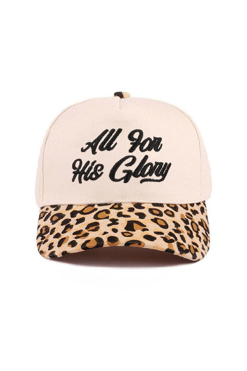 Embroidered All For His Glory Leopard Two-Tone Cap