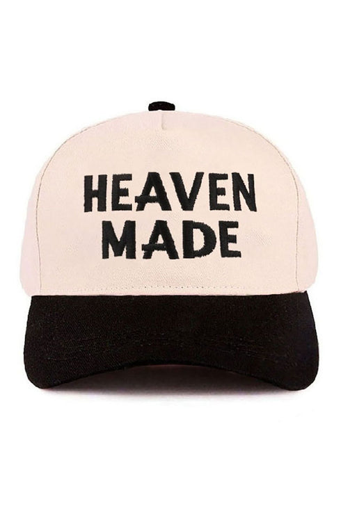 Embroidered Heaven Made Black Two-Tone Cap