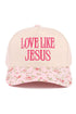 Embroidered Love Like Jesus Floral Two-Tone Cap