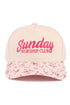 Embroidered Sunday Worship Club Floral Two-Tone Cap