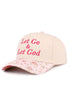 Embroidered Let Go & Let God Floral Two-Tone Cap
