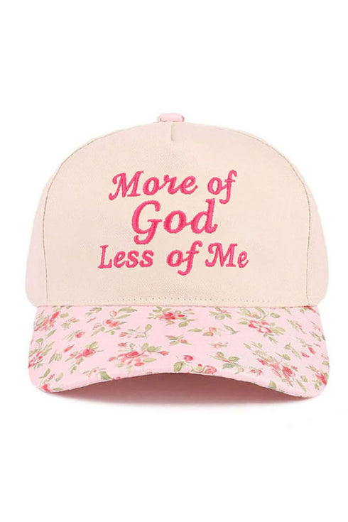 Embroidered More Of God Less Of Me Floral Two-Tone Cap