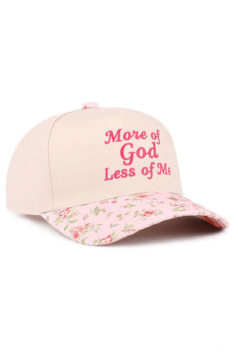 Embroidered More Of God Less Of Me Floral Two-Tone Cap