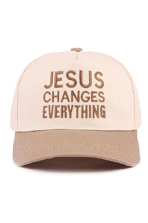 Embroidered Jesus Changes Everything Ash Mocha Two-Tone Cap