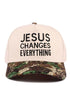 Embroidered Jesus Changes Everything Camo Two-Tone Cap