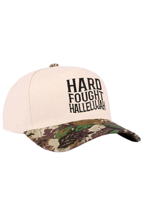 Embroidered Hard Fought Hallelujah Camo Two-Tone Cap