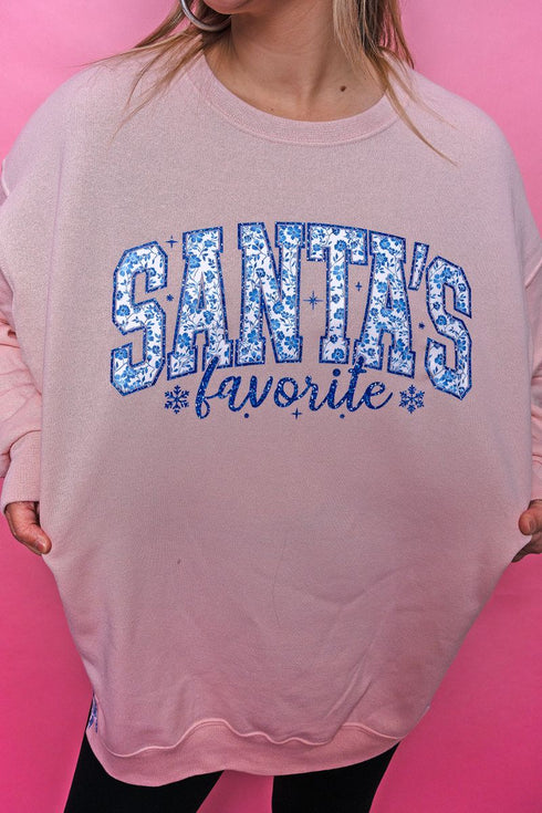 Side Bows Santa's Favorite Chinoiserie Unisex NuBlend Crew Sweatshirt