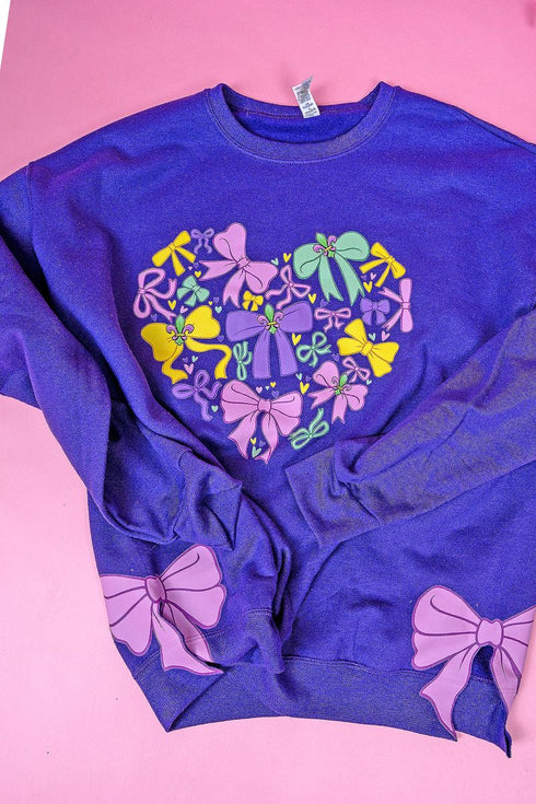 Side Bows Mardi Magic Bows Unisex NuBlend Crew Sweatshirt