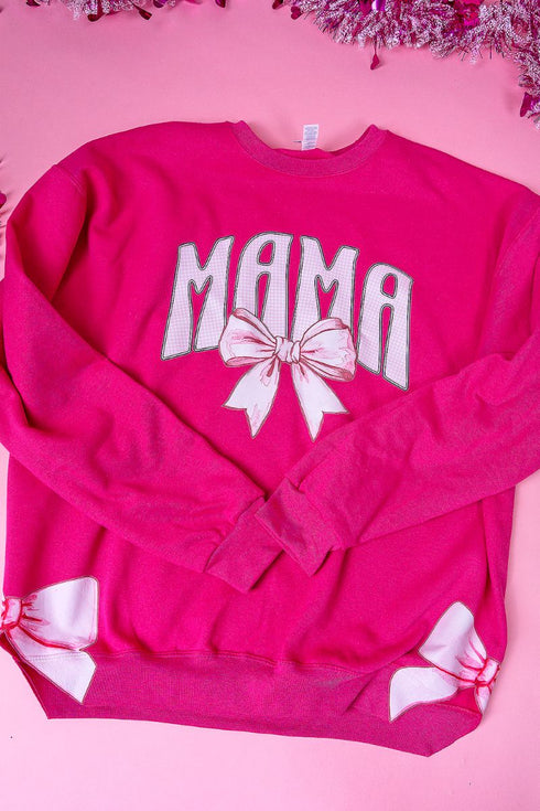 Side Bows Pink Gingham Mama Unisex NuBlend Crew Sweatshirt