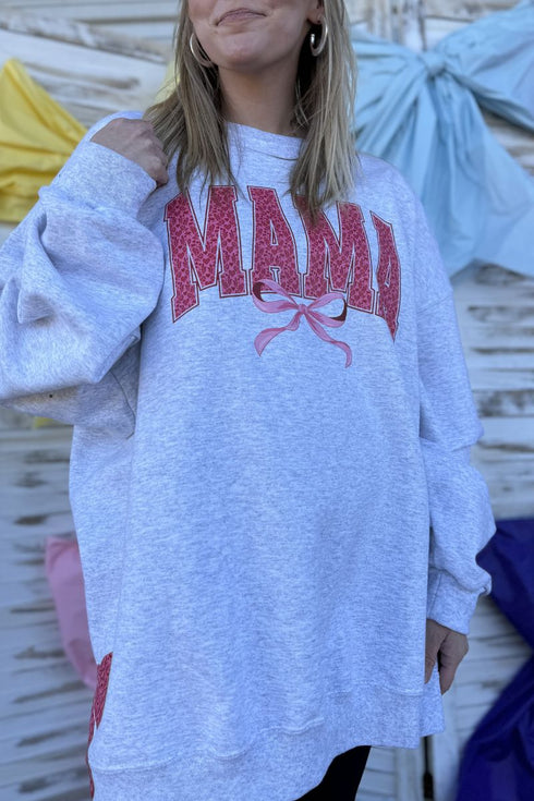 Side Bows Mama Arched Pink Valentine Unisex NuBlend Crew Sweatshirt