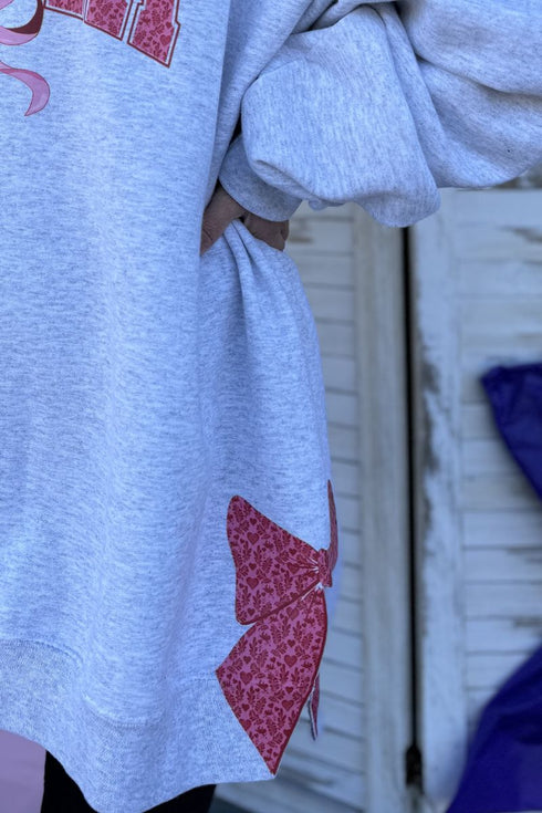 Side Bows Mama Arched Pink Valentine Unisex NuBlend Crew Sweatshirt