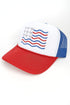 Embroidered Coquette Flag Foam Mesh Back Trucker Cap