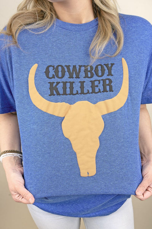 Cowboy Killer Puff Vinyl Unisex Poly-Rich Blend Tee