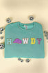 Howdy Chenille Patch Unisex NuBlend Crew Sweatshirt *Choose Hat Color