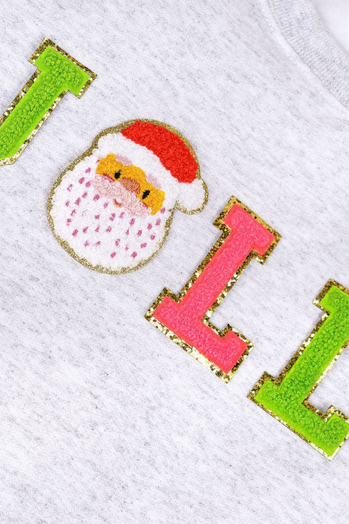 Jolly Santa Chenille Patch Unisex NuBlend Crew Sweatshirt