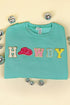 Howdy Chenille Patch Unisex NuBlend Crew Sweatshirt *Choose Hat Color
