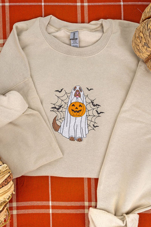 Embroidered Howl-O-Ween Trick Or Treat Unisex NuBlend Crew Sweatshirt