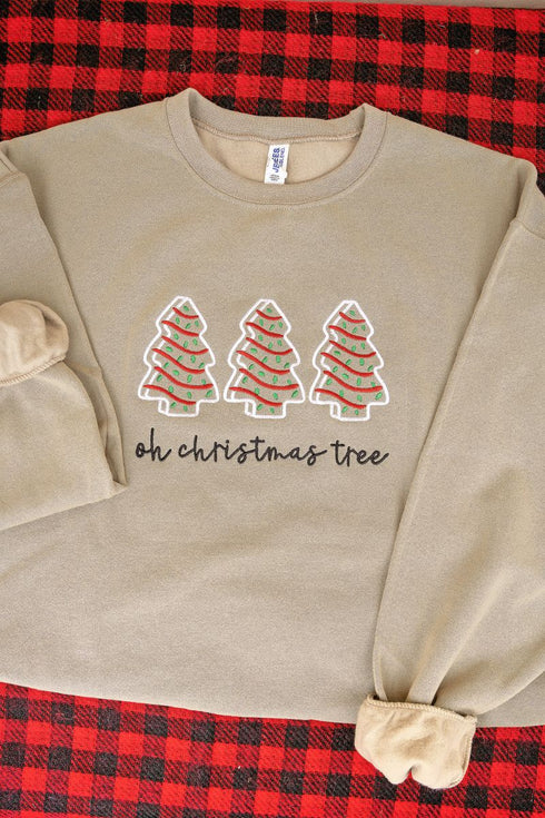 Embroidered Oh Christmas Tree Cakes Unisex NuBlend Crew Sweatshirt