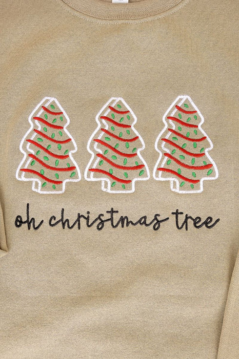 Embroidered Oh Christmas Tree Cakes Unisex NuBlend Crew Sweatshirt