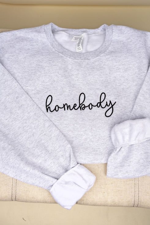 Embroidered Homebody Heavy-weight Crew Sweatshirt *Choose Thread Color