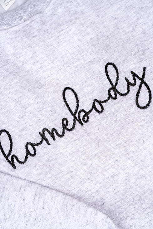 Embroidered Homebody Heavy-weight Crew Sweatshirt *Choose Thread Color