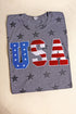 USA American Flag Patch Unisex Five Star Tee