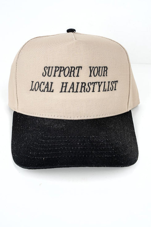 Support Your Local Hairstylist Embroidered Five Panel Twill Cap