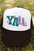 Faux Glitter Patch Yall Transfer Foam Mesh Back Trucker Cap