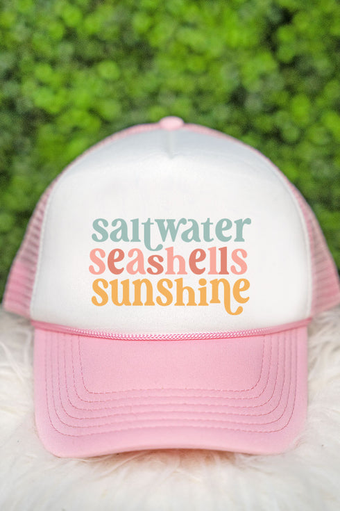 Saltwater Seashells Sunshine Foam Mesh Back Trucker Cap