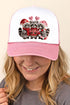 Faux Yarn Raccoon Romance Foam Mesh Back Trucker Cap