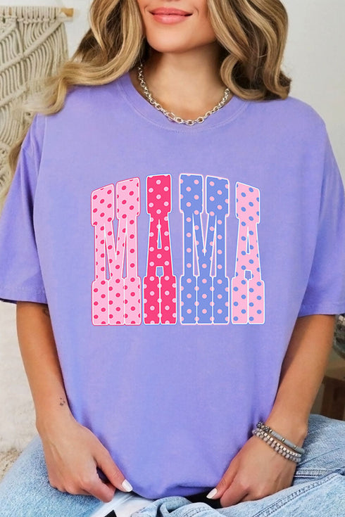Polka Dot Pop Mama Comfort Colors Adult Ring-Spun Cotton Tee