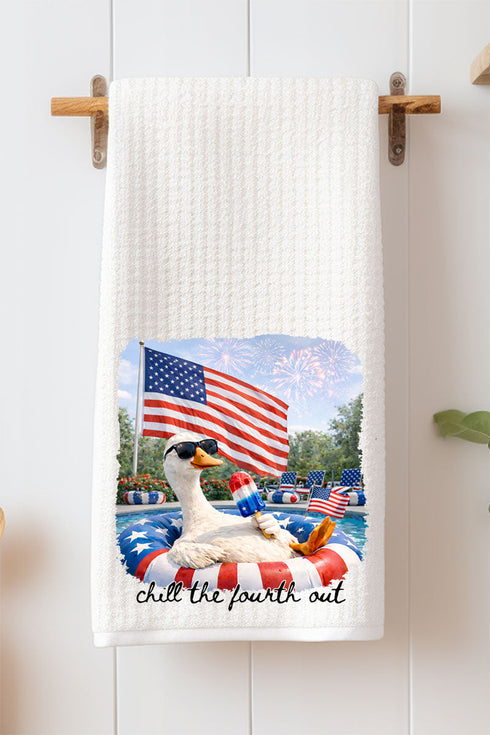 Chill The Fourth Out Waffle Kitchen Towel