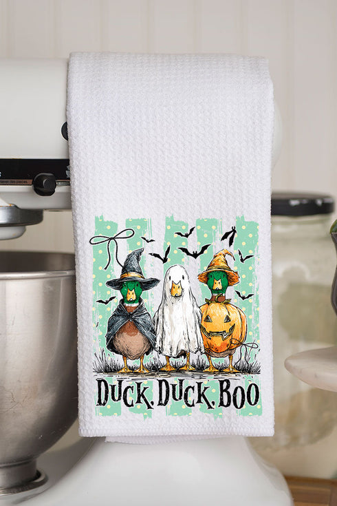 Duck, Duck, Boo Waffle Kitchen Towel